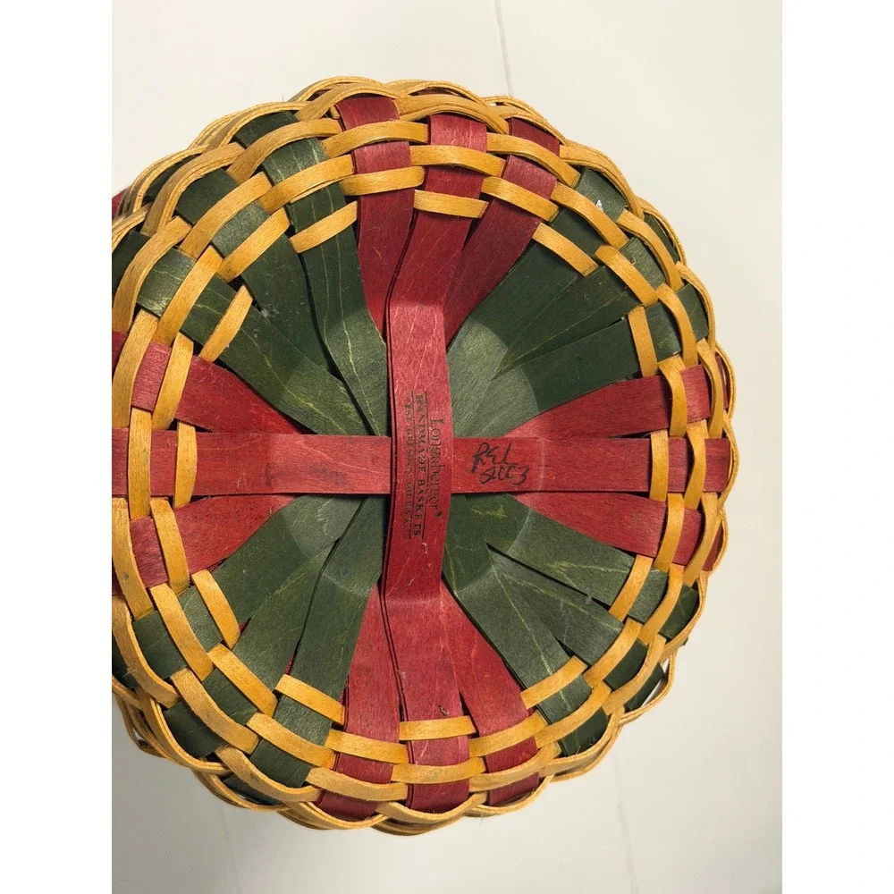 VTG Longaberger Christmas Caroling Basket Multi Color 2003 Edition Woven Wood